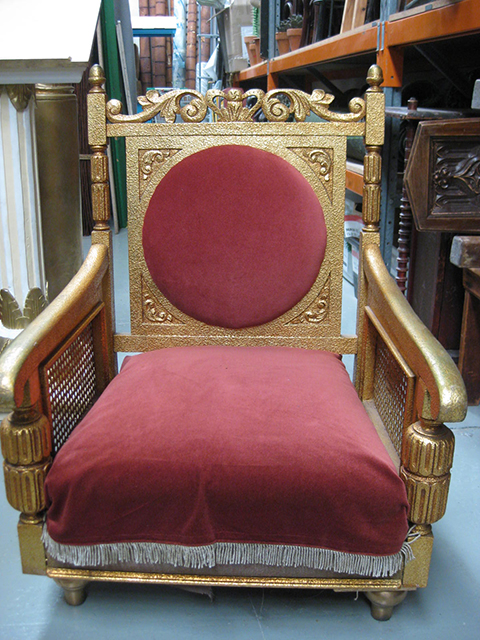 CHAIR, Salon Armchair - 1920s Gold & Dusty Pink